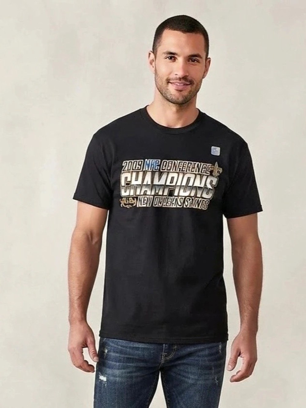 Vintage 2009 New Orleans Saints NFC Champions T-Shirt Large NFL Tag
